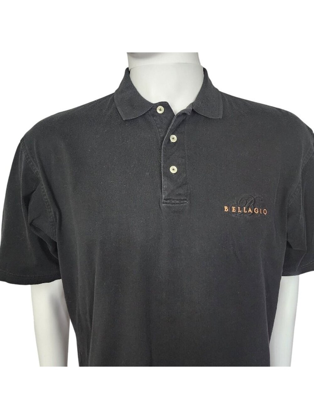 Bellagio Hotel Mens Black Polo Shirt S 100% Cotton Embroidered Logo Short Sleeve